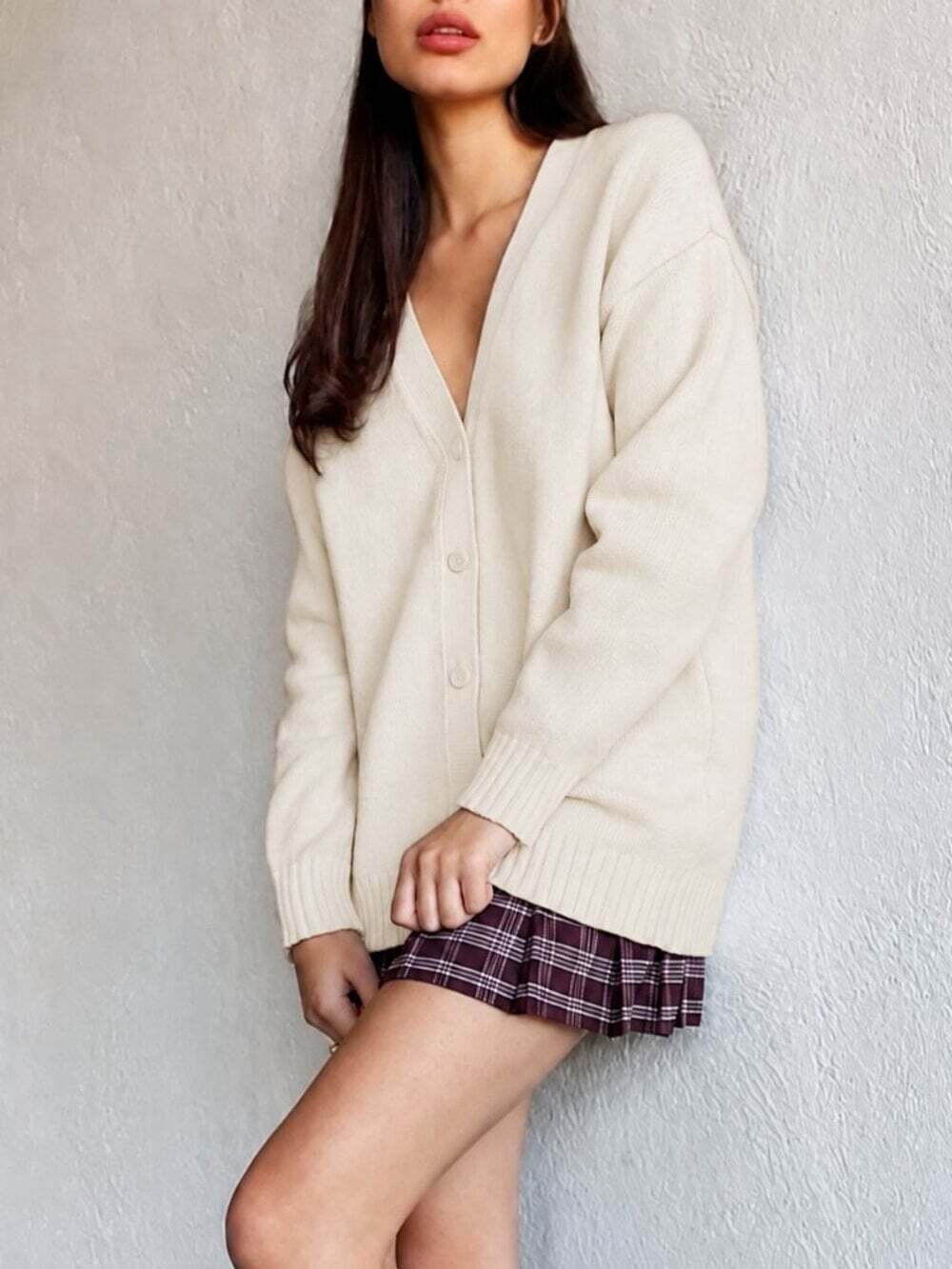 Aritzia Sunday Best Ellis Cardigan Button Up Cotton Blend Birch White Size XS